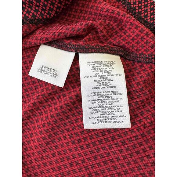 Jones New York Red Vneck Gathered Front Patterned Sleeveless Top Blouse PP - Picture 3 of 9